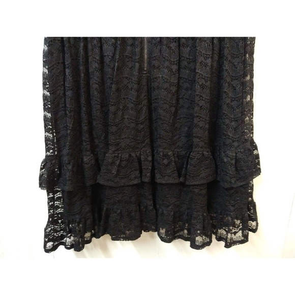 Lane Bryant WM 16 Dress NWT Black Short Sleeve Lace Zip Closure Ruffle Bottom - Picture 6 of 7